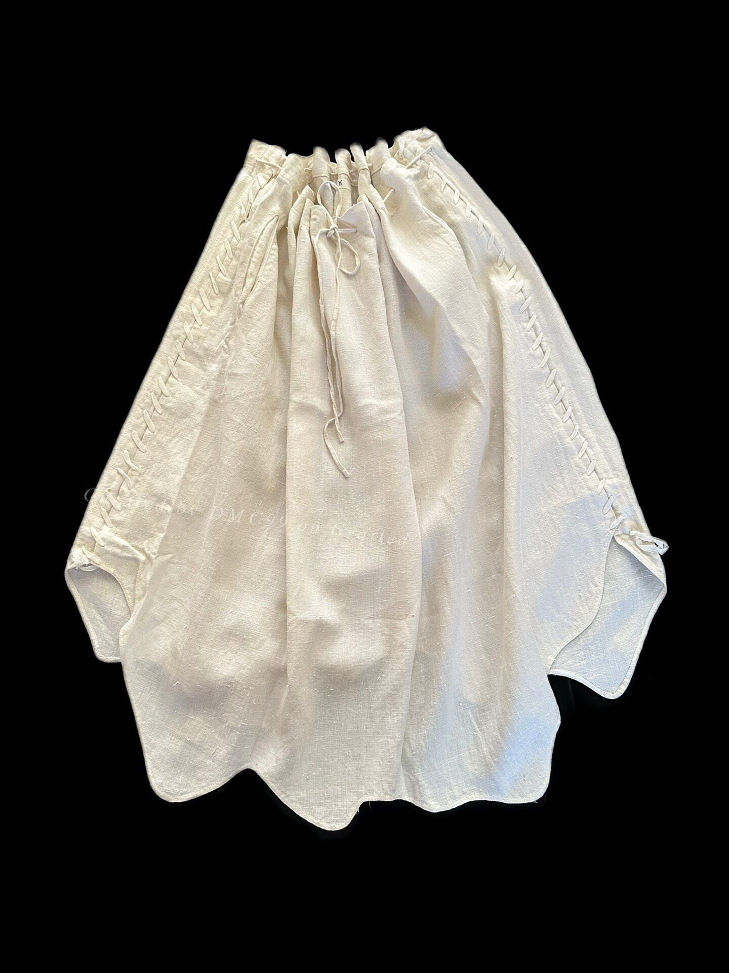 Yohji Yamamoto Y's 1980s Linen Petal Hem Skirt Size 32" / US 10 / IT 46 - 1 Thumbnail