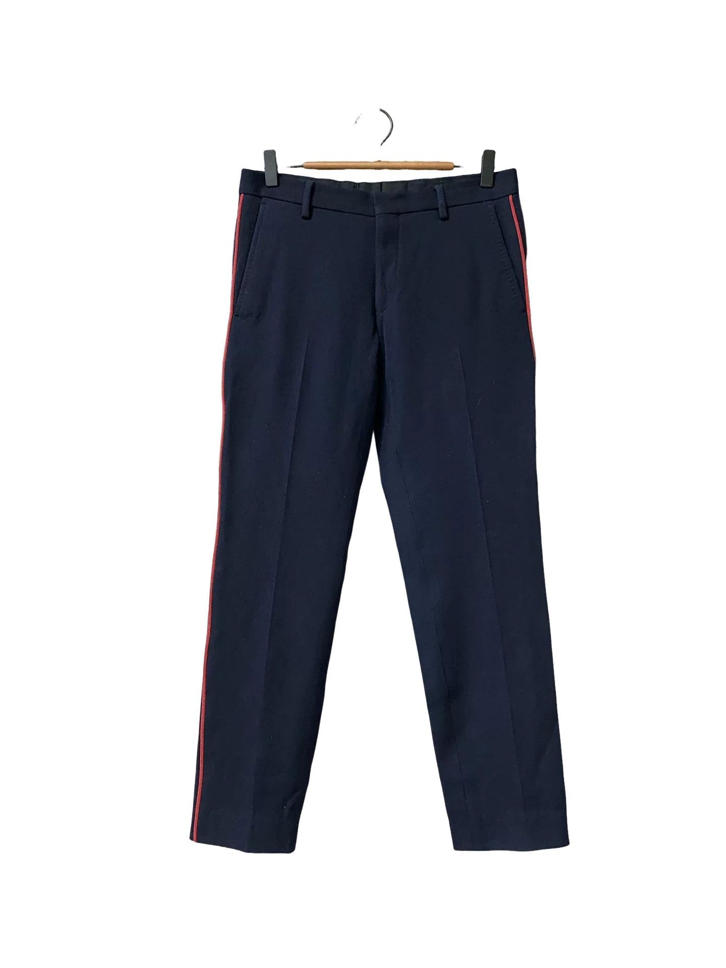 Dries Van Noten Dries Van Noten Red Stripe Wool Trousers Size 28 Size US 28 / EU 44 - 1 Thumbnail