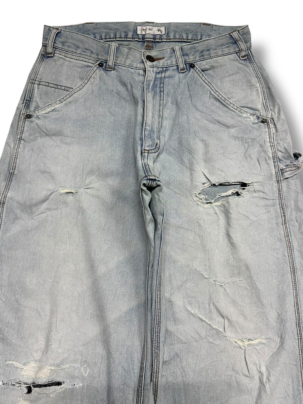 Japanese Brand BC Factory Distressed Baggy Loose Style With Faded Wash Size US 30 / EU 46 - 3 Thumbnail