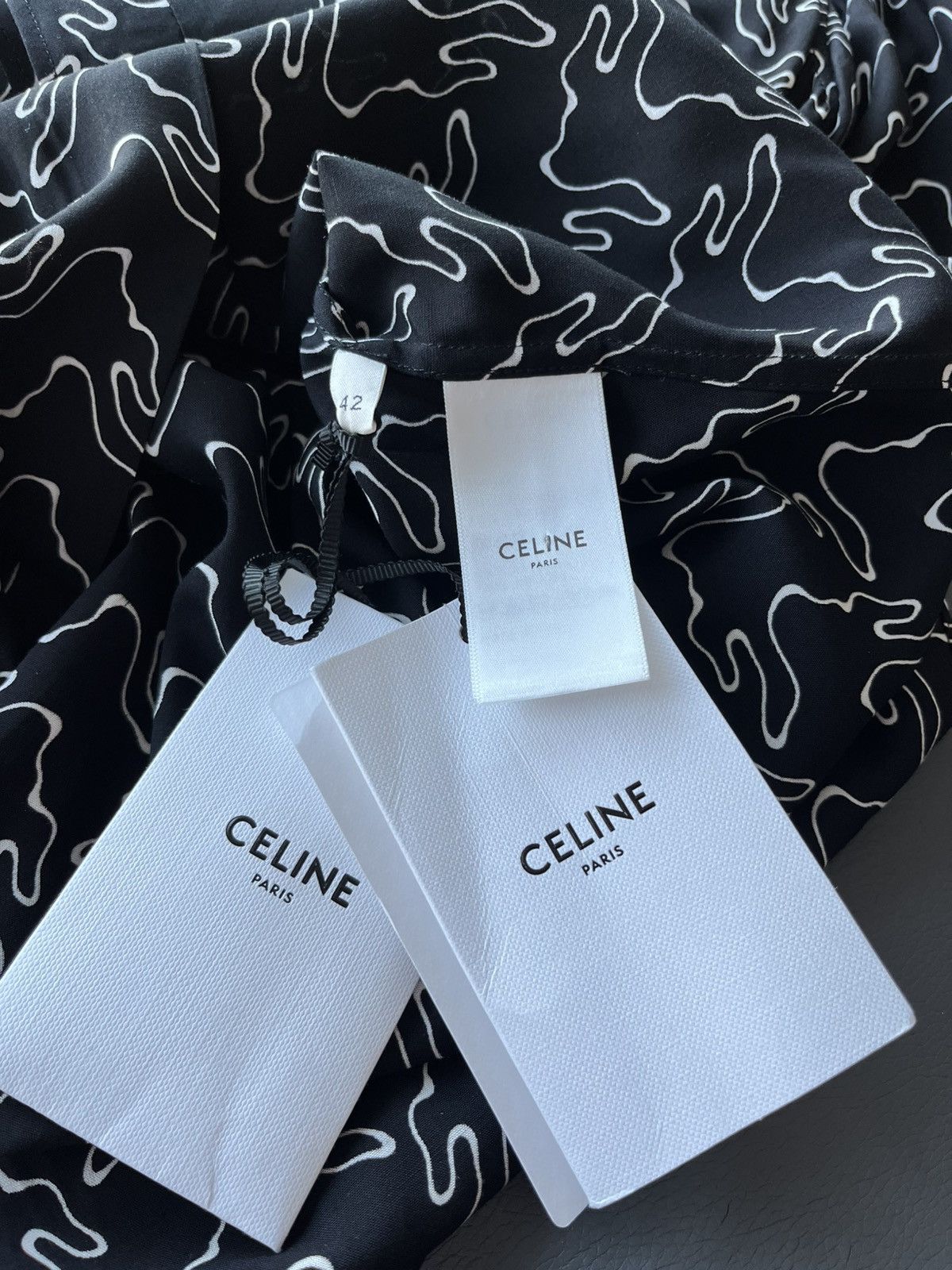 Celine × Hedi Slimane Super Runway Geometric Logo Shirt Celine Hedi Slimane Rare Size US XL / EU 56 / 4 - 4 Thumbnail