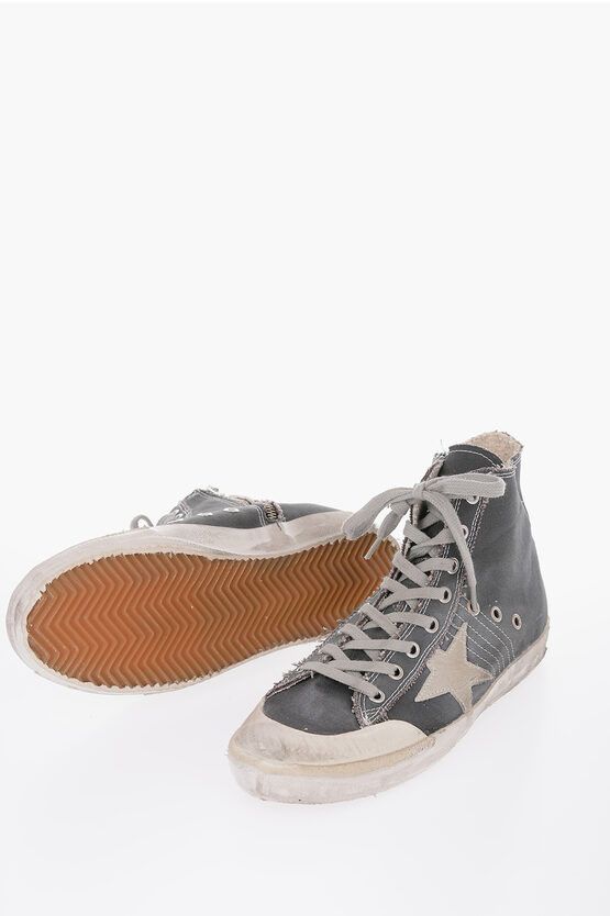 image of Golden Goose Ggdb Canvas Francy Lived-In Sneakers in Grey, Women's (Size 10)