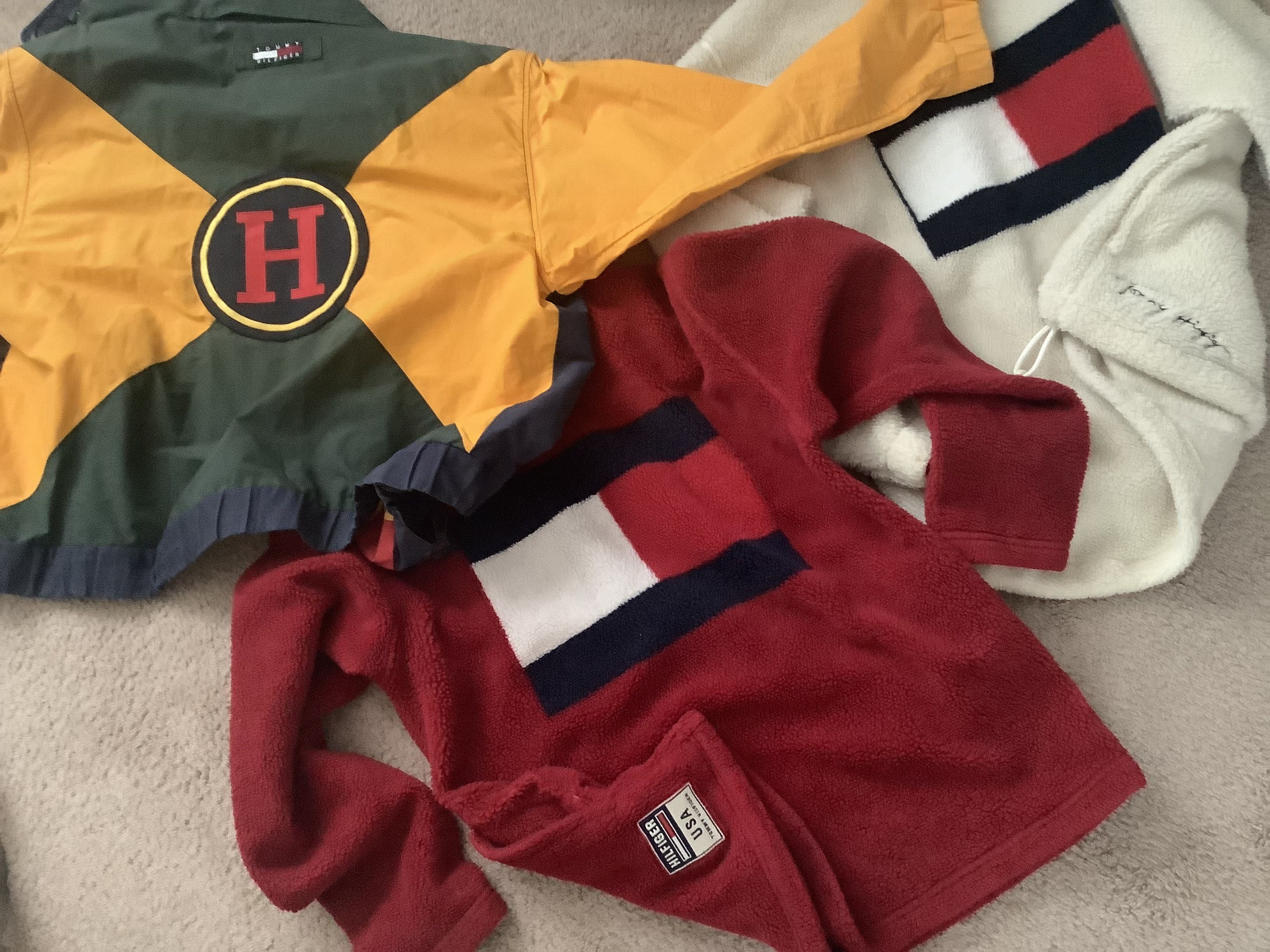 Lot of 3 Tommy Hilfiger vintage Sherpa color block Jackets
