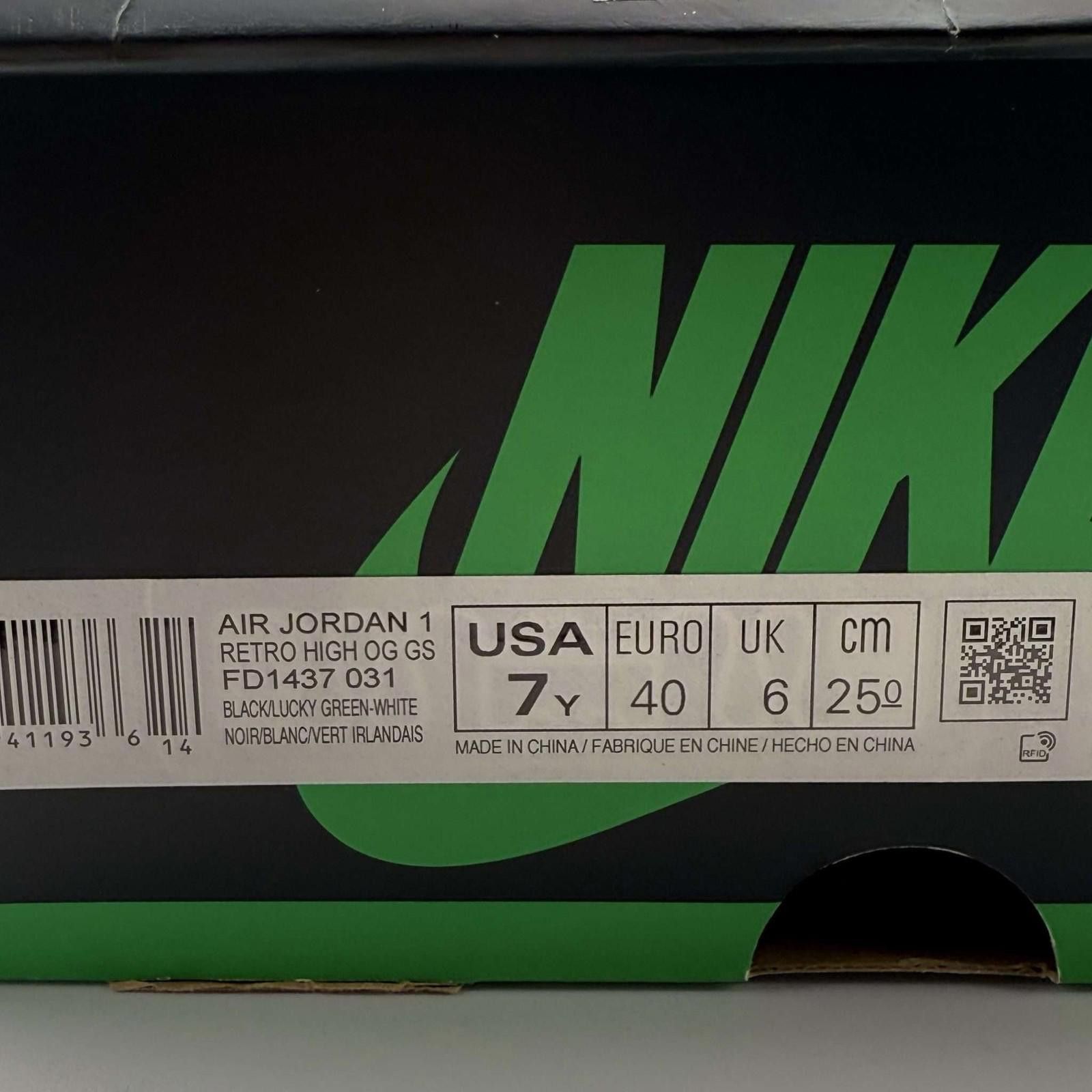 Nike Jordan 1 Lucky Green 7Y Used OG Box Size US 7 / EU 40 - 10 Thumbnail