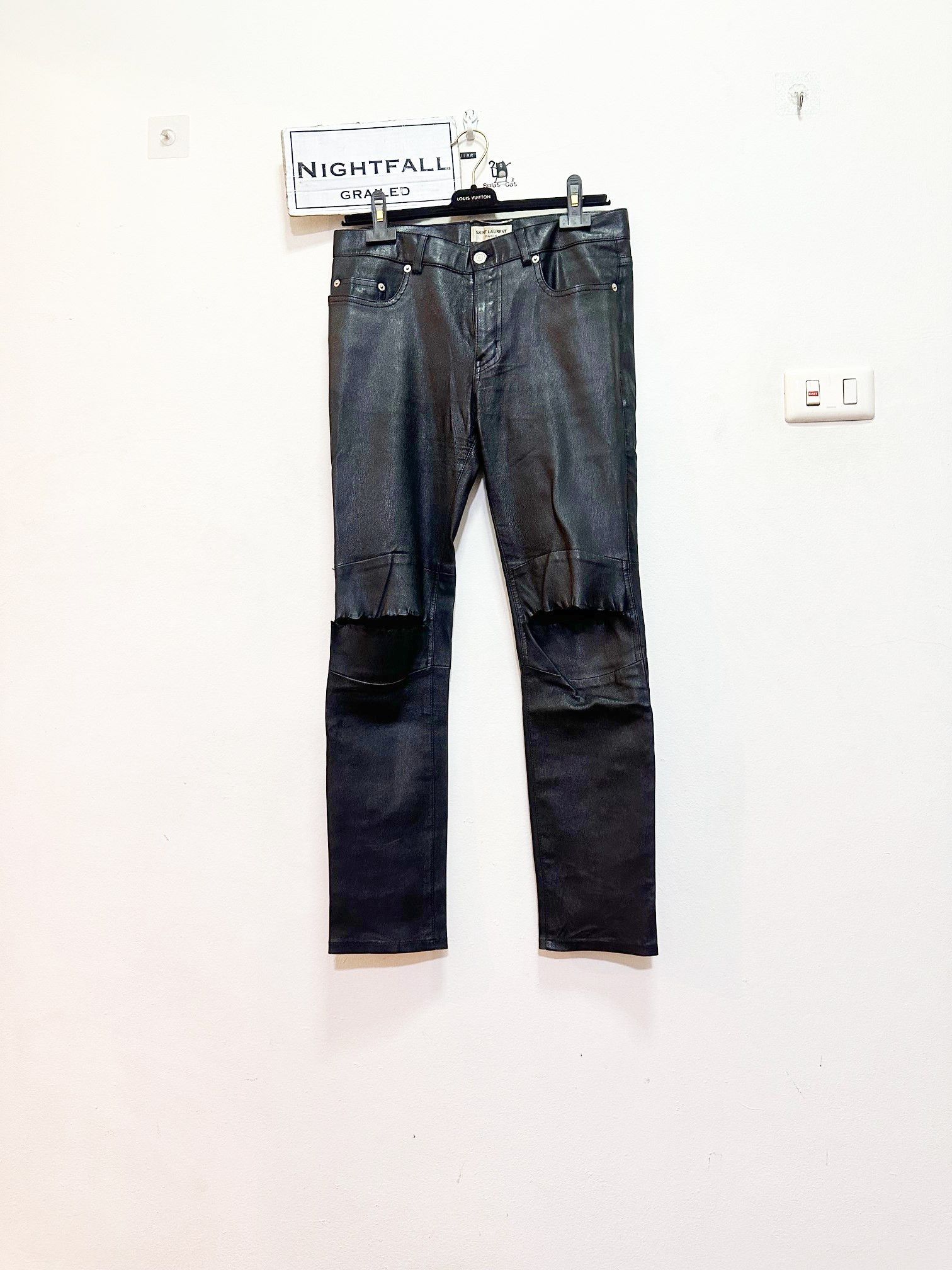 Saint Laurent Paris Saint Laurent Knee Ripped Leather Pants Size US 30 / EU 46 - 1 Thumbnail
