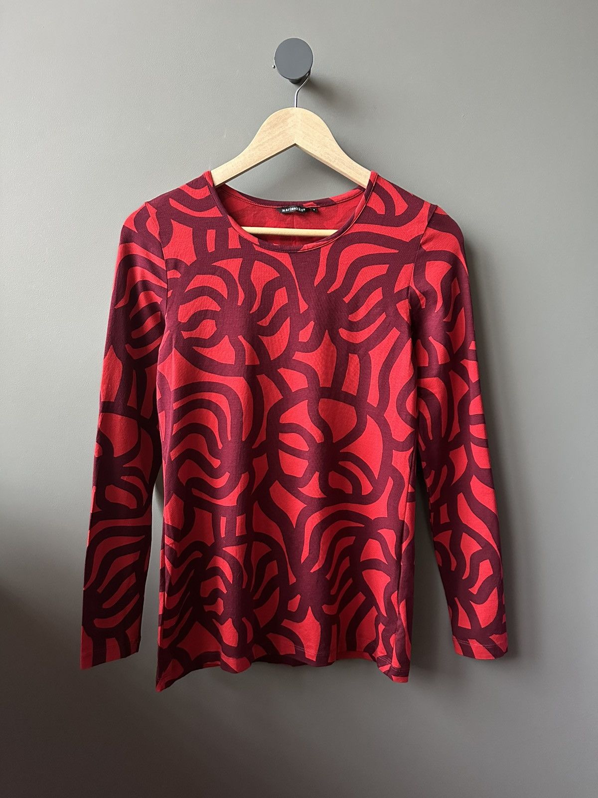 Marimekko Marimekko Red Abstract Print Long Sleeve Top Size S Size S / US 4 / IT 40 - 1 Thumbnail