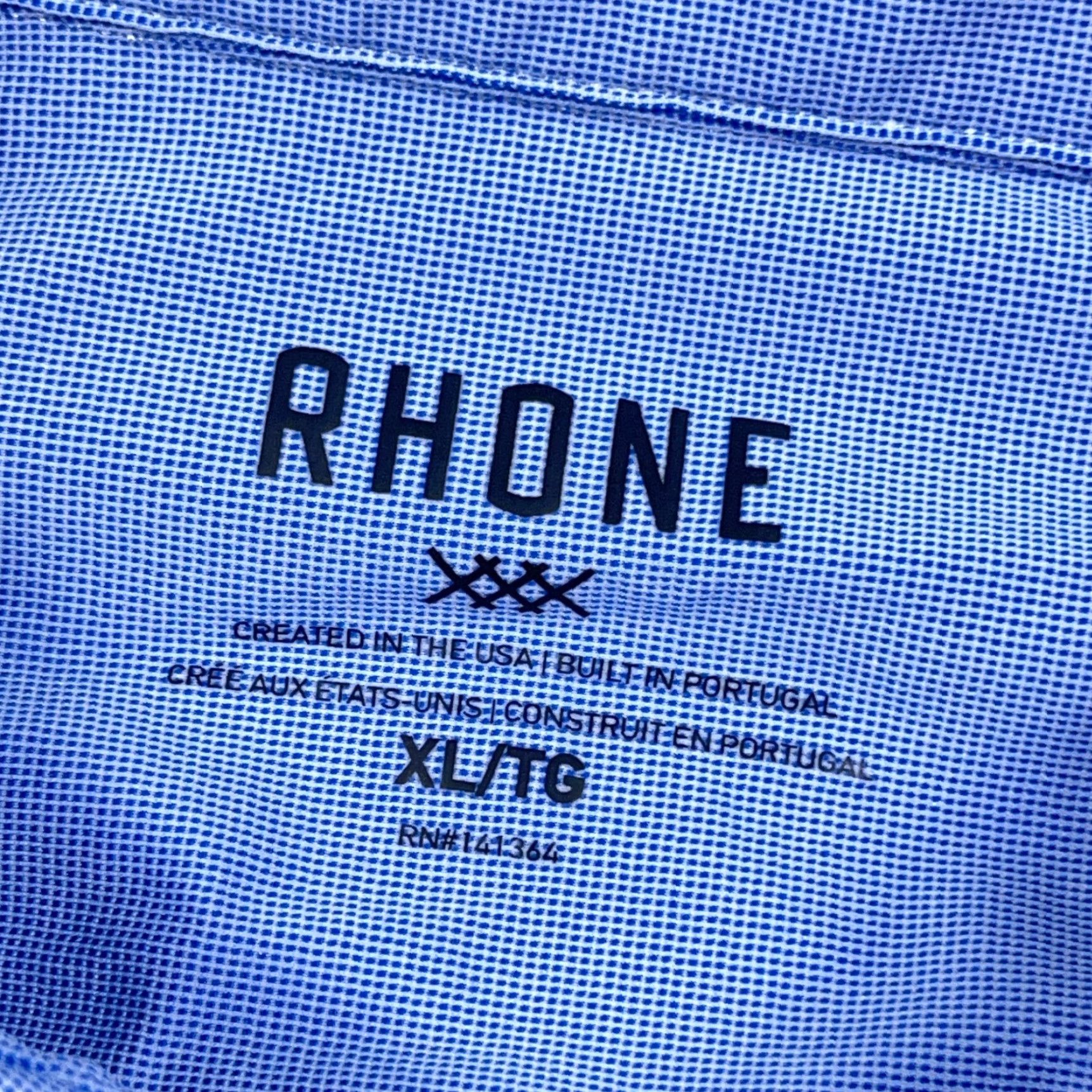 Rhone Rhone Commuter Shirt Men XL Light Blue Nylon Spandex Button Up Dress Casual Workwear Size 46R - 3 Thumbnail