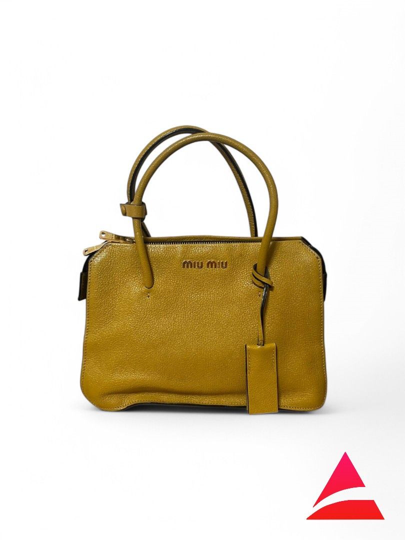 Miu Miu - Handbag Shoulder Bag Brown Leather Madras Vintage