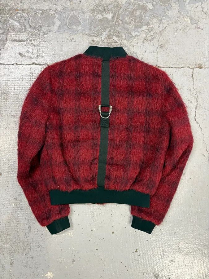 Versace 2010s Versace Red & Black Squared Plushed Bomber Jacket Size S / US 4 / IT 40 - 8 Thumbnail