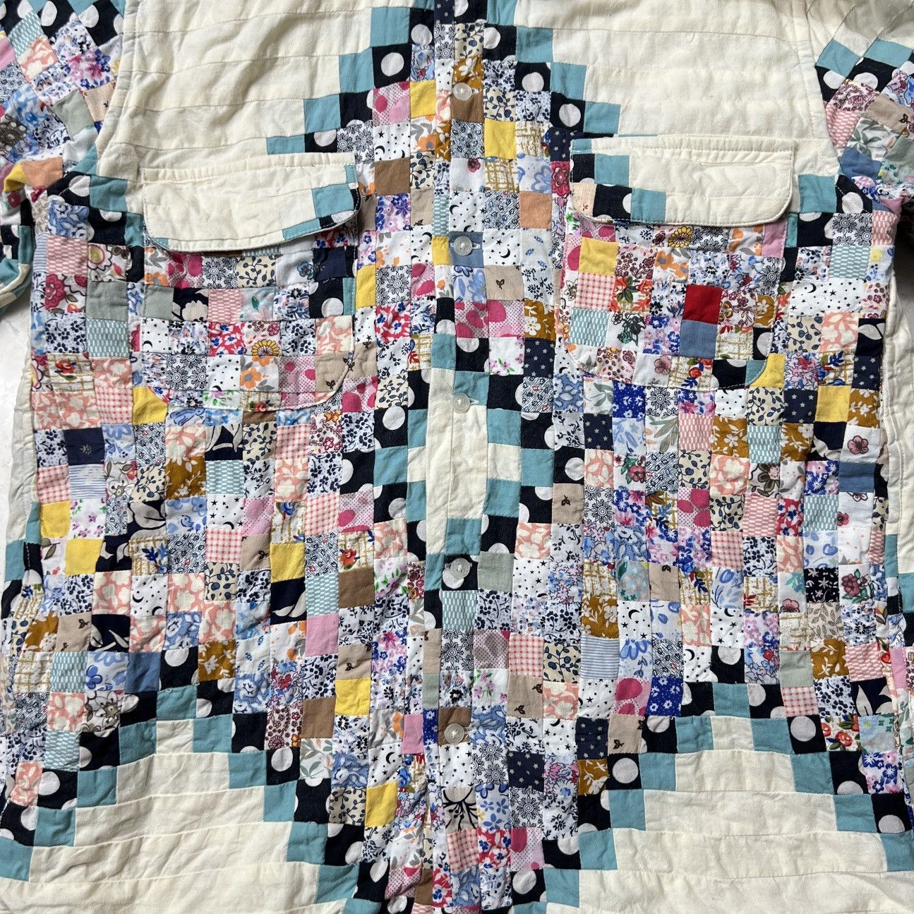 Bode BODE NYC SS22 Postage Stamp Quilt Shirt w/ Lining Size US M / EU 48-50 / 2 - 4 Thumbnail