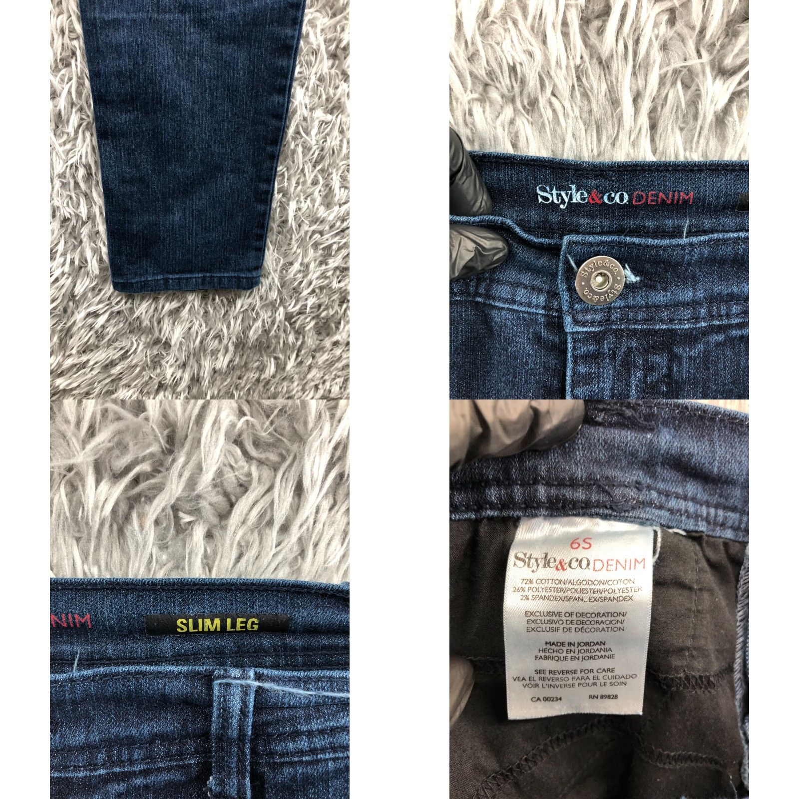 Vintage Style&Co Slim Leg Jeans Womens Size 6 Short Blue Denim Slim Fit 5-Pocket Straight Mid Rise Classic Modern Size 28" / US 6 / IT 42 - 8 Thumbnail