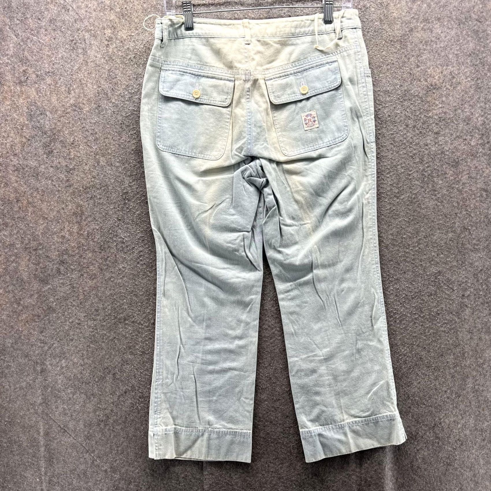 Ralph Lauren Ralph Lauren Pants Womens 4 Green Cropped Straight Leg Twill Utility Cuffed Womens Regular XS? Size 27" / US 4 / IT 40 - 2 Thumbnail