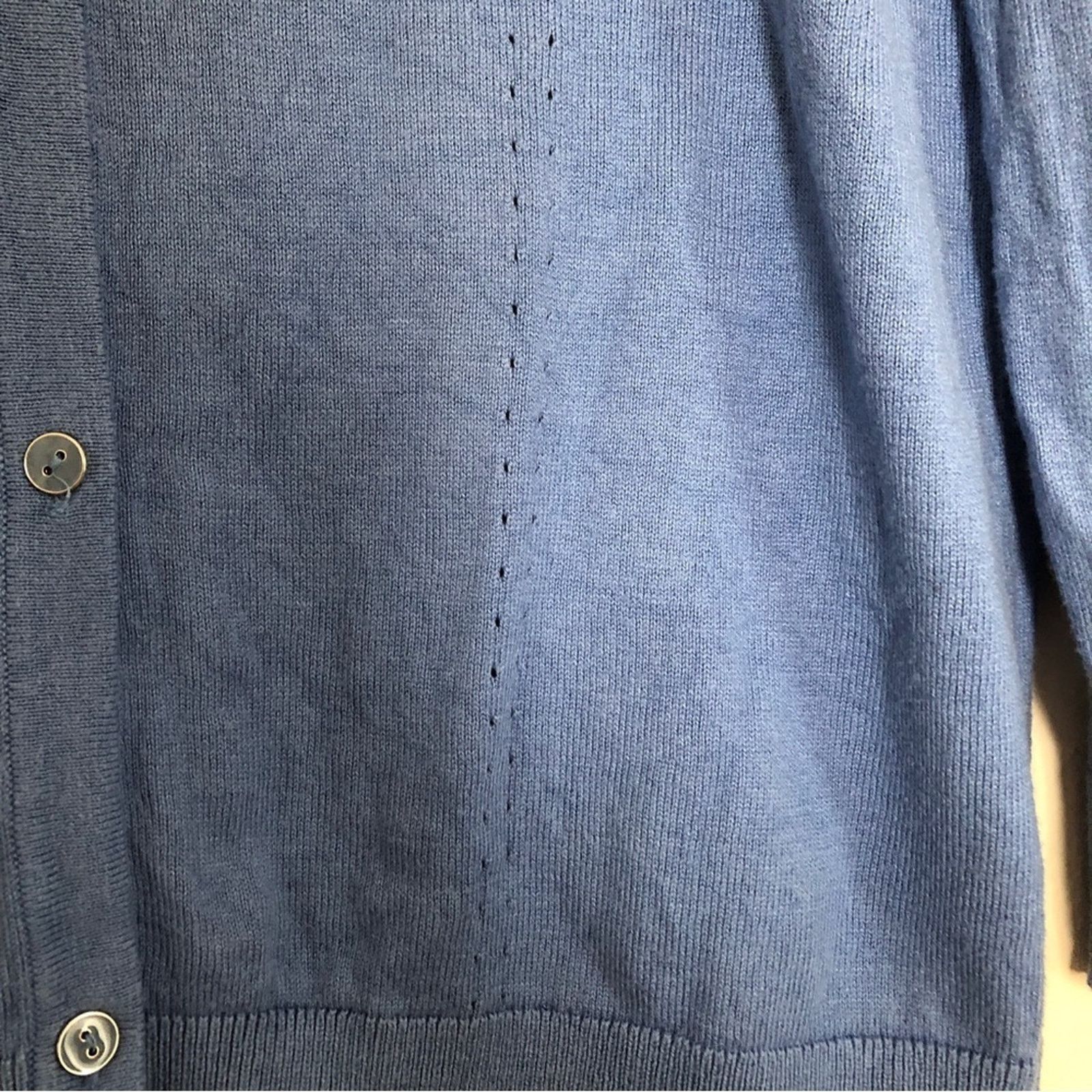 Other Elle Fall Soft Knit Blue Button Front Cardigan Sweater Size M / US 6-8 / IT 42-44 - 6 Thumbnail