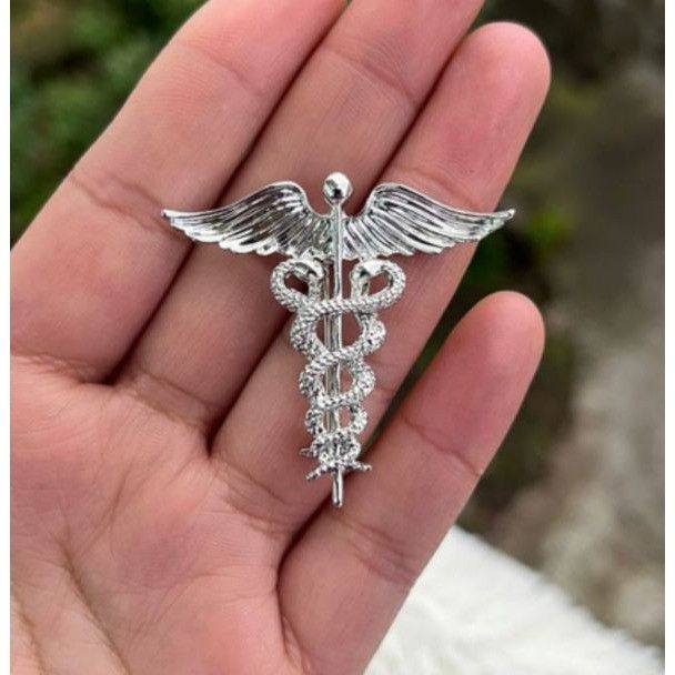 Other New Brooch Caduceus Elegance Silver Lapel Pin Medical Symbol Size ONE SIZE - 1 Thumbnail