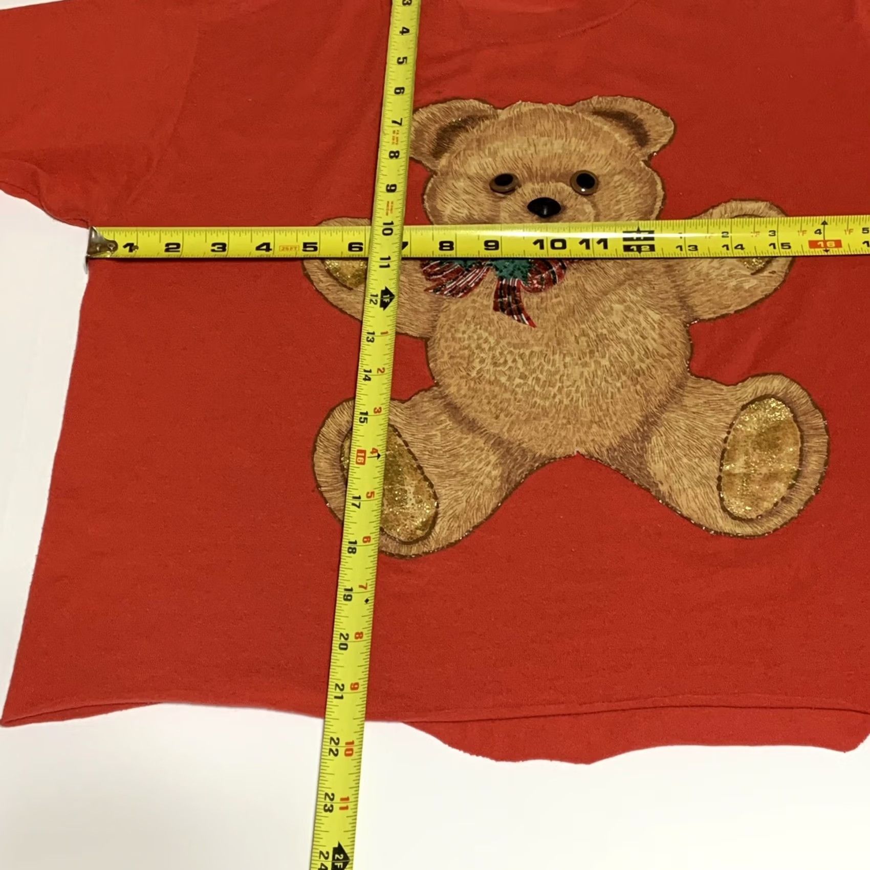 Jerzees VINTAGE Jerzees T-Shirt Red Bear Cutoff Ugly Christmas 1990s Adult L/M Mens Size M / US 6-8 / IT 42-44 - 3 Thumbnail