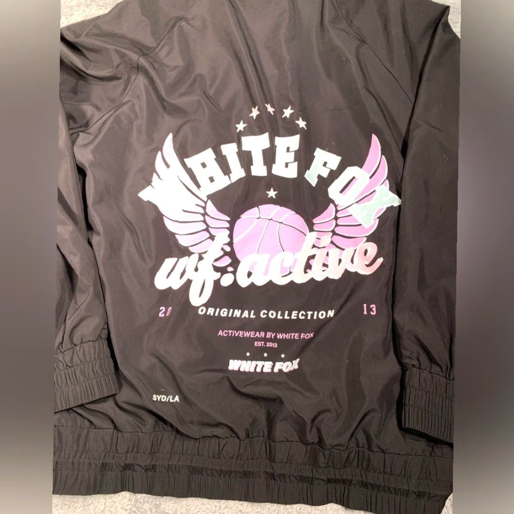 Vintage White Fox Boutique Black Windbreaker Jacket Medium M Womens Nylon Active Basic Jacket 2020s? Size M / US 6-8 / IT 42-44 - 2 Thumbnail
