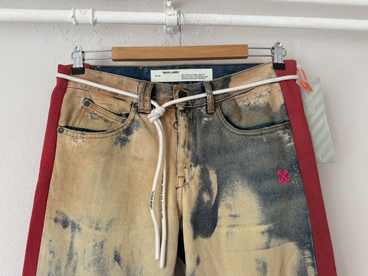Off-White Bleached Side Stripe Jeans with Rope Belt Size US 31 - 2 Thumbnail