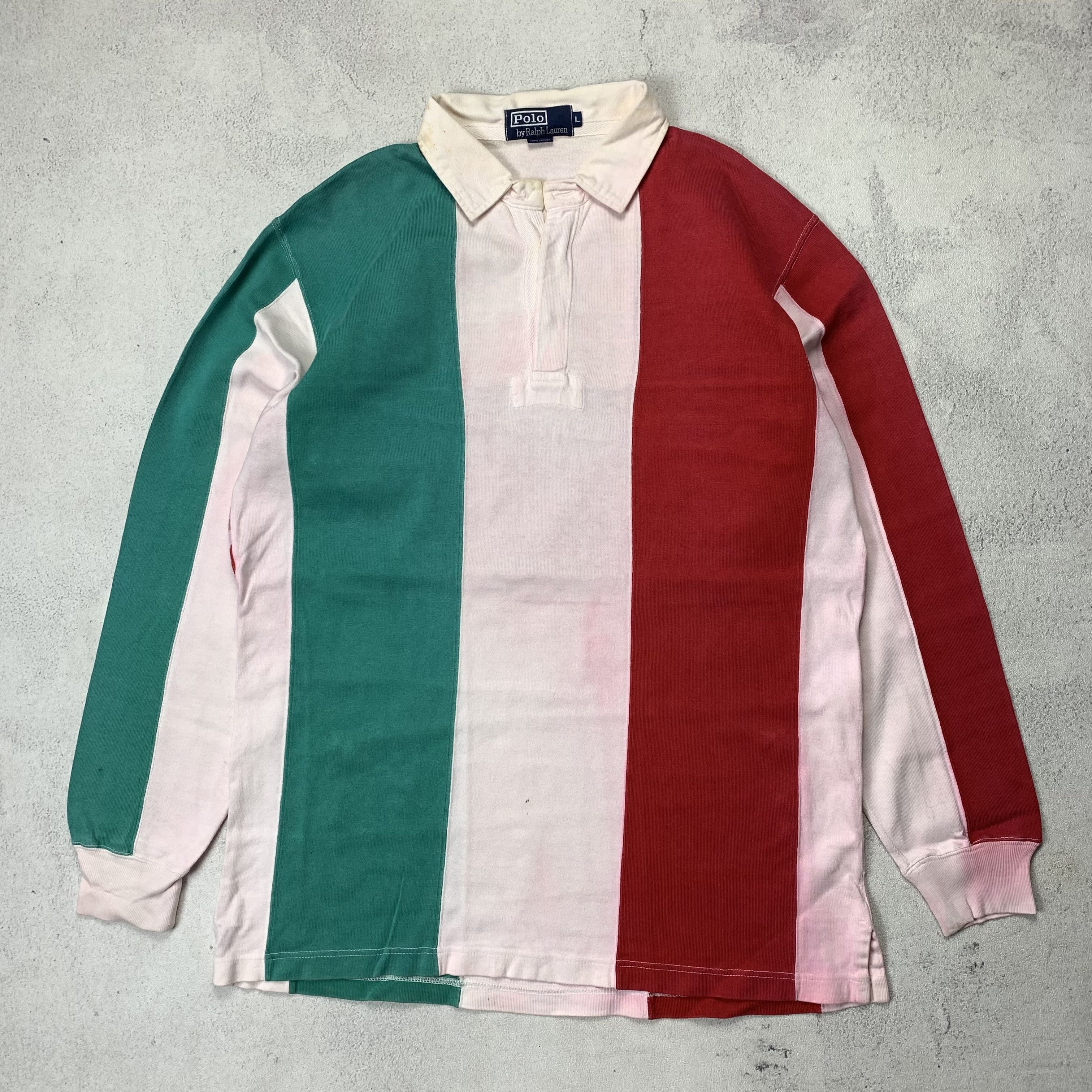 Polo Ralph Lauren Vintage Polo Ralph Lauren Italy Flag Rugby Shirt Size US L / EU 52-54 / 3 - 2 Thumbnail