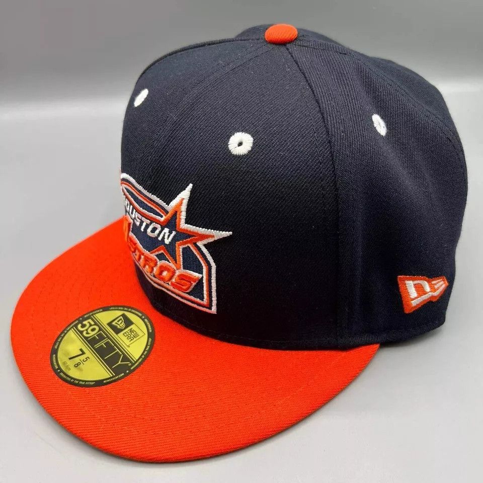 New Era Houston Astros Hat Men 7 5/8 59Fifty New Era MLB Fitted Cap Size ONE SIZE - 4 Thumbnail