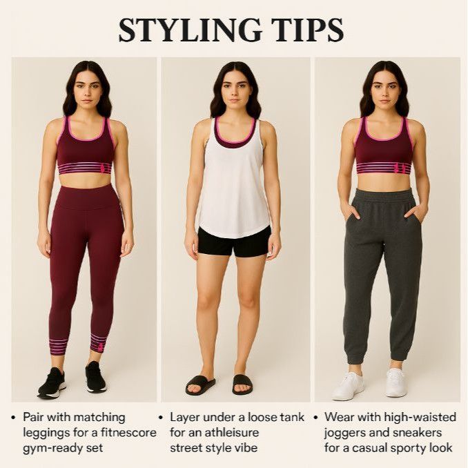 Under Armour Under Armour XS HeatGear Sports Bra Burgundy Pink Trim Compr Size ONE SIZE - 7 Thumbnail