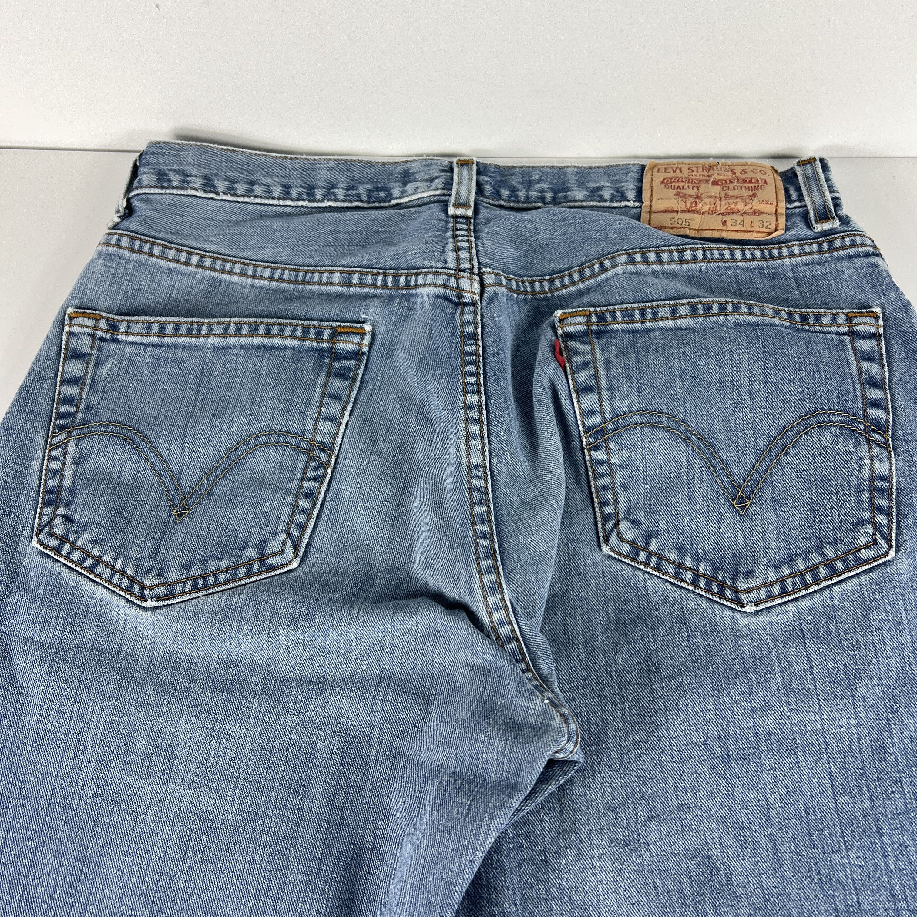 Levi's × Vintage Y2K Levi's Jeans 505 Straight Blue Faded Cotton Denim Size US 33 - 13 Thumbnail