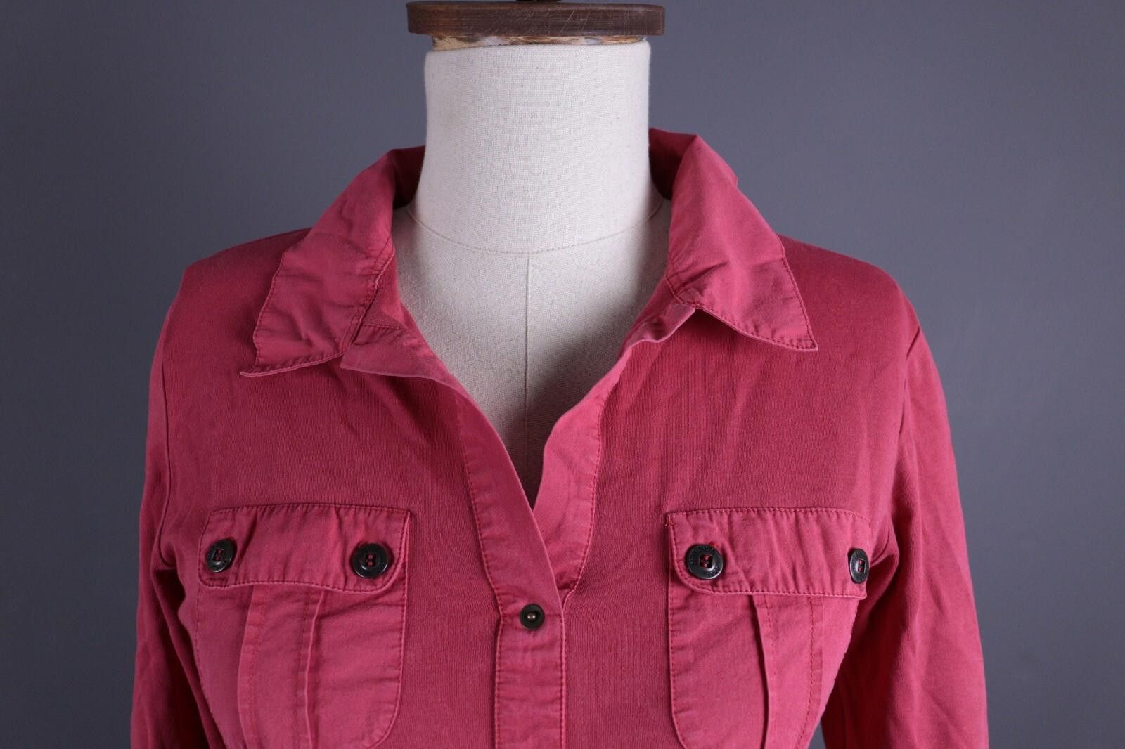 Saint James Saint James Red Long Sleeve Pullover Pockets Overshirt Shirt Size S / US 4 / IT 40 - 5 Thumbnail