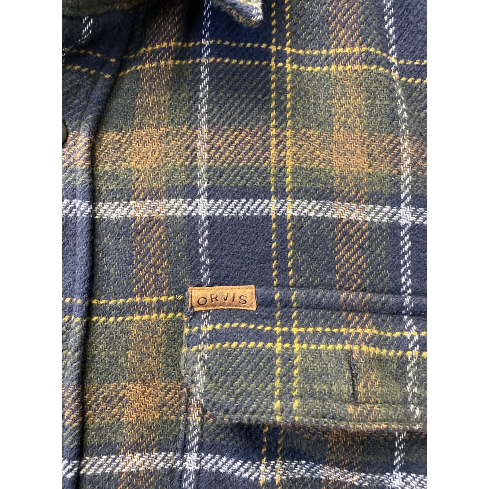 Orvis VINTAGE Orvis Jacket Shirt Mens Small Brown Navy Shacket Button Work Pockets /161-24 Size US S / EU 44-46 / 1 - 3 Thumbnail