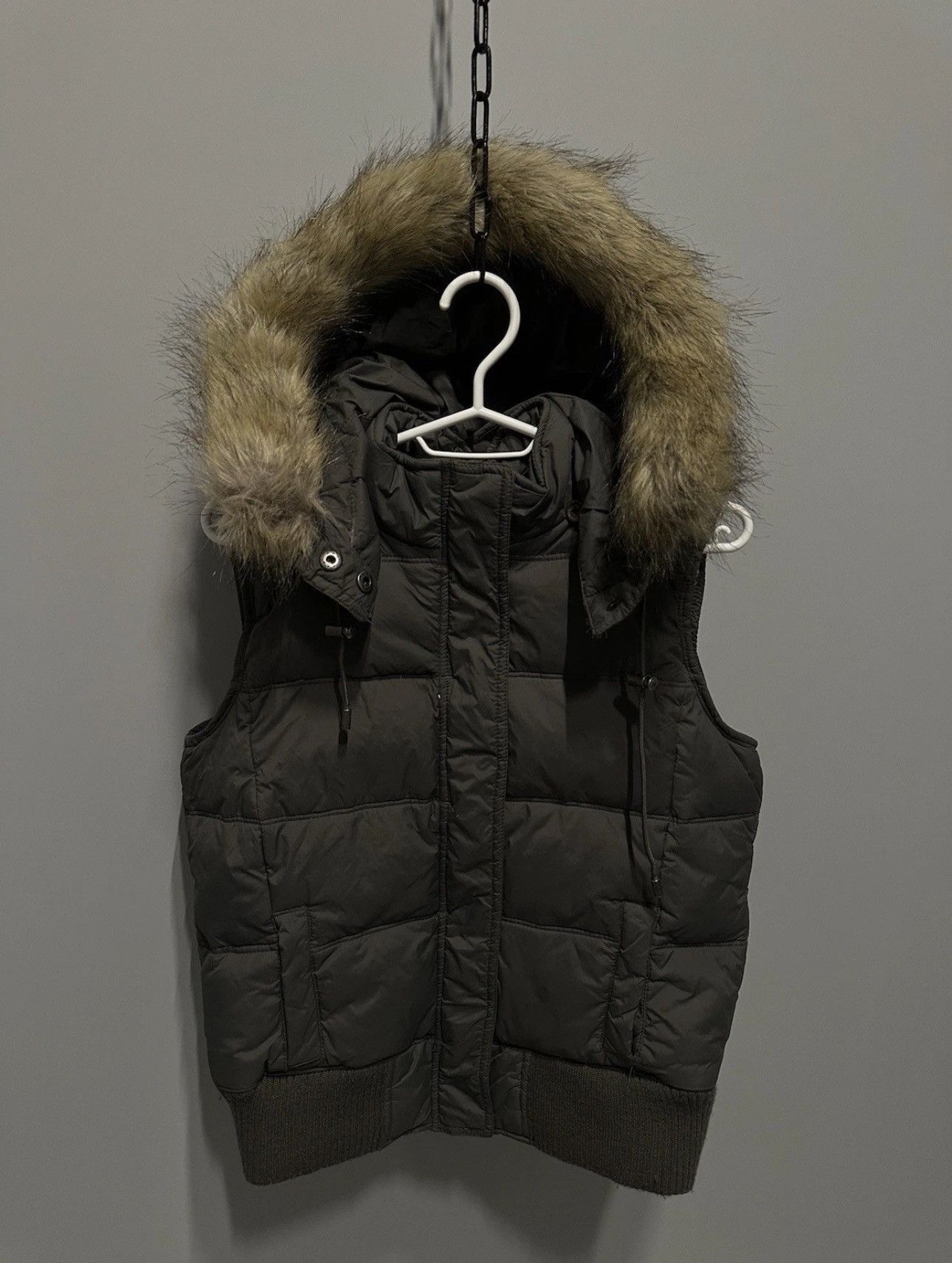 Abercrombie & Fitch VINTAGE JAPANESE DOWN VEST ABERCROMIE & FITCH Y2K FUR HOOD Size L / US 10 / IT 46 - 5 Thumbnail