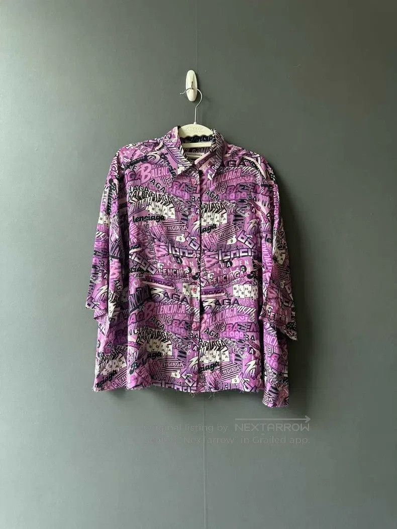 Balenciaga Balenciaga Fully Printed Graffiti Short Sleeve Shirt Size XXS / US 00 / IT 34 - 1 Thumbnail