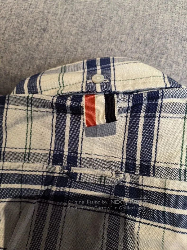 Thom Browne THOM BROWNE Men's Blue Plaid Shirt. Size US M / EU 48-50 / 2 - 5 Thumbnail