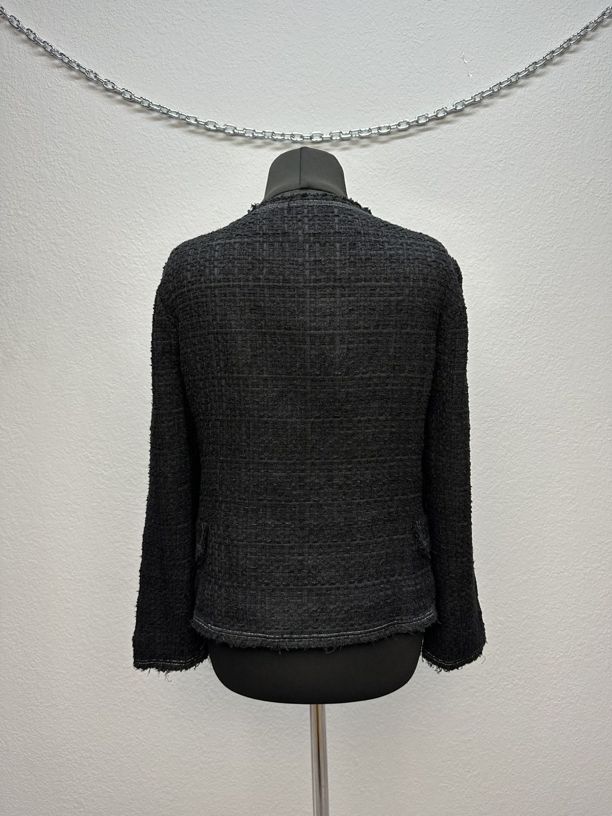 Chanel Authentic CHANEL Tweed Blazer Jacket Cotton Logo Black Size S / US 4 / IT 40 - 5 Thumbnail