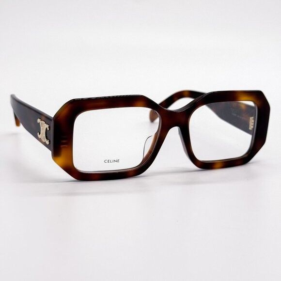 Celine NEW CL50155I 053, CELINE GEOMETRIC HAVANA BROWN EYEGLASSES C Size ONE SIZE - 3 Thumbnail