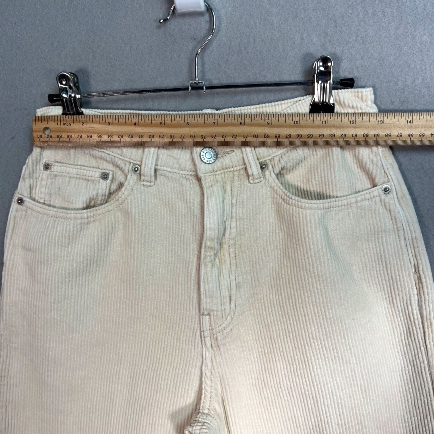 Bdg VINTAGE BDG Womens High Waist Wide Corduroy Pants 26 Beige 100% Cotton Size 26" / US 2 / IT 38 - 6 Thumbnail