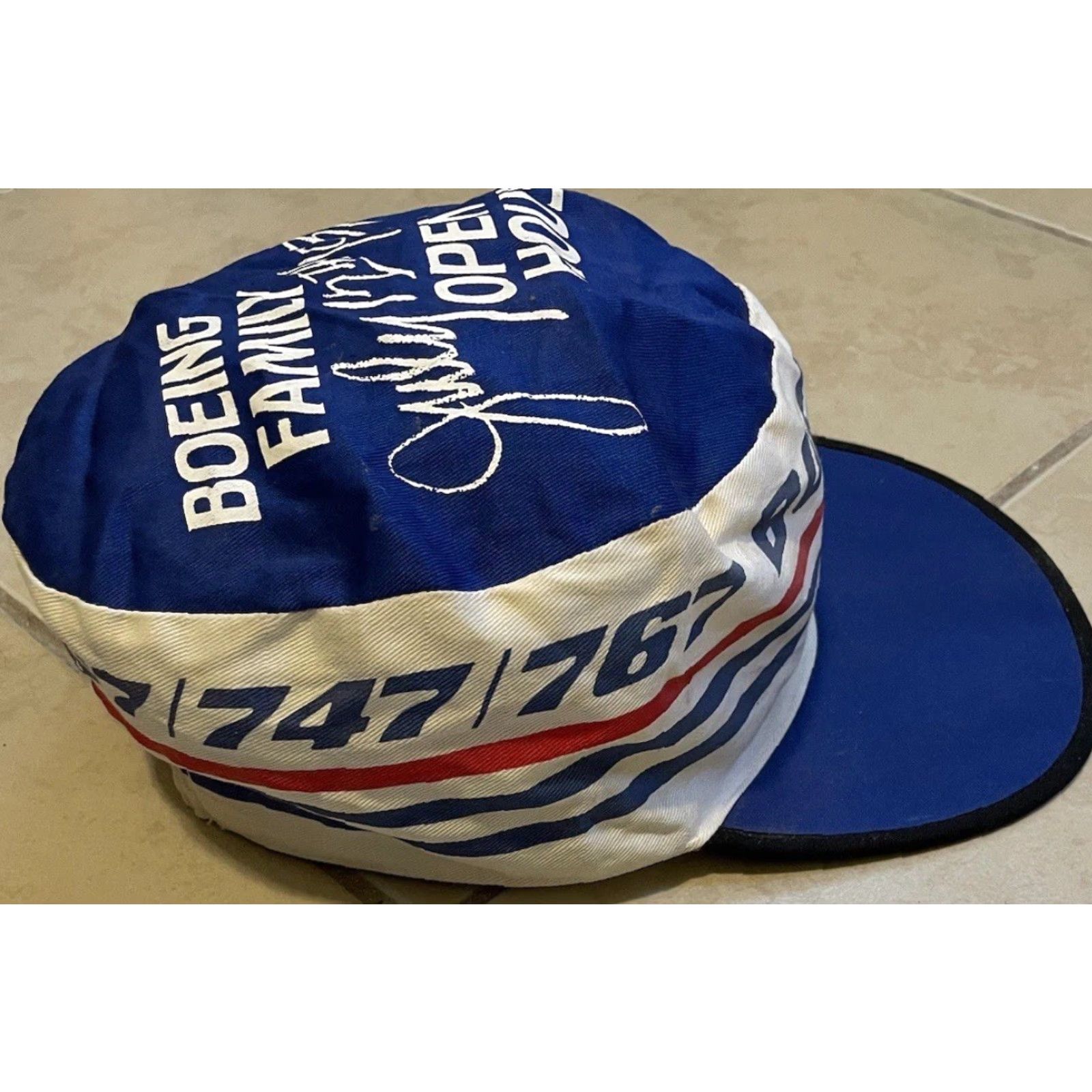 Vintage Vtg 80s Boeing Family Open House Painters Hat Flying Plane Pilot 747 767 Grunge Airport Baseball Cap Men One Size Blue N/A Size ONE SIZE - 5 Thumbnail