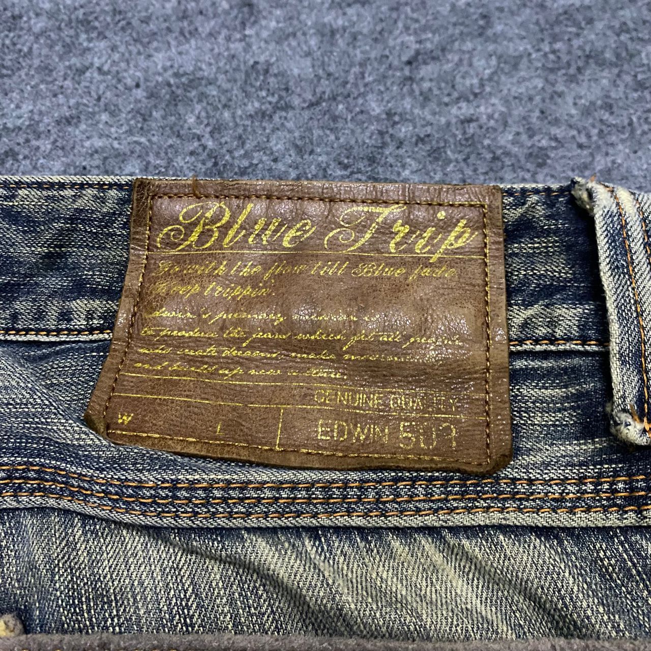 Edwin Vintage Edwin Blue Trip Distressed Denim Jeans Size US 34 / EU 50 - 11 Thumbnail