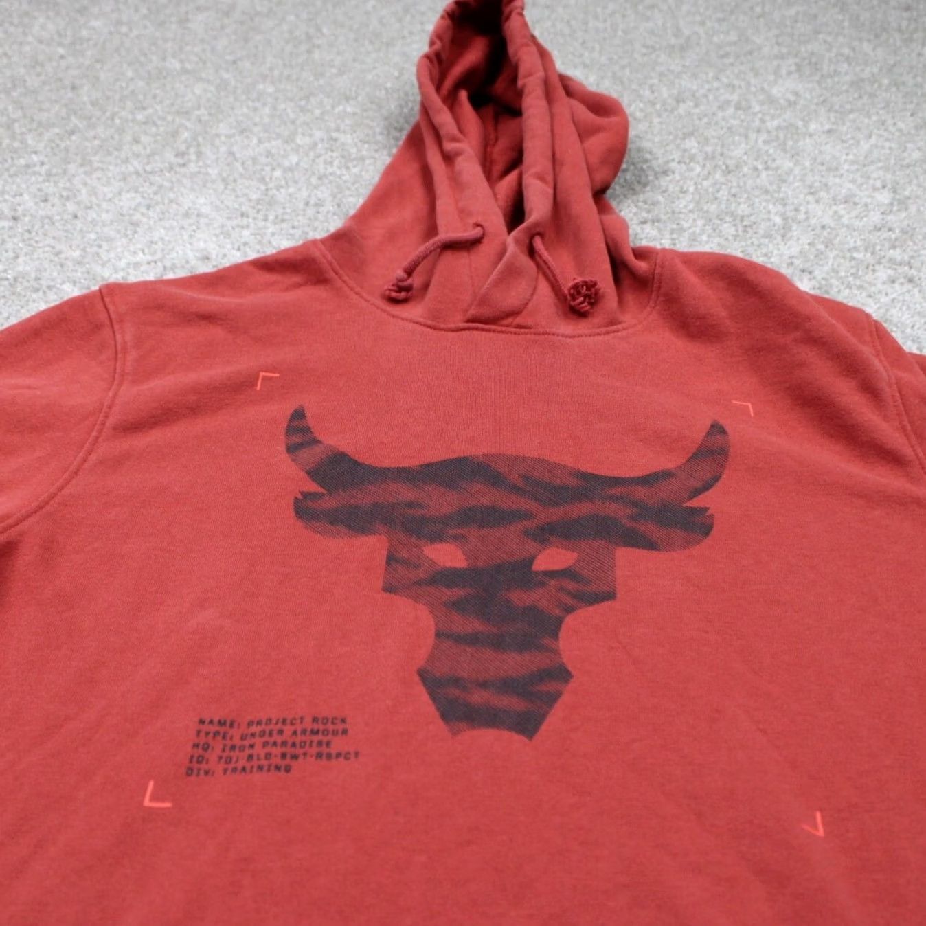 Under Armour Under Armour Project Rock Hooded Sweatshirt Hoodie Mens Medium Red Rock Theme Graphics Sweater Pullover Bodybuilding Gym Shirt Size US M / EU 48-50 / 2 - 4 Thumbnail