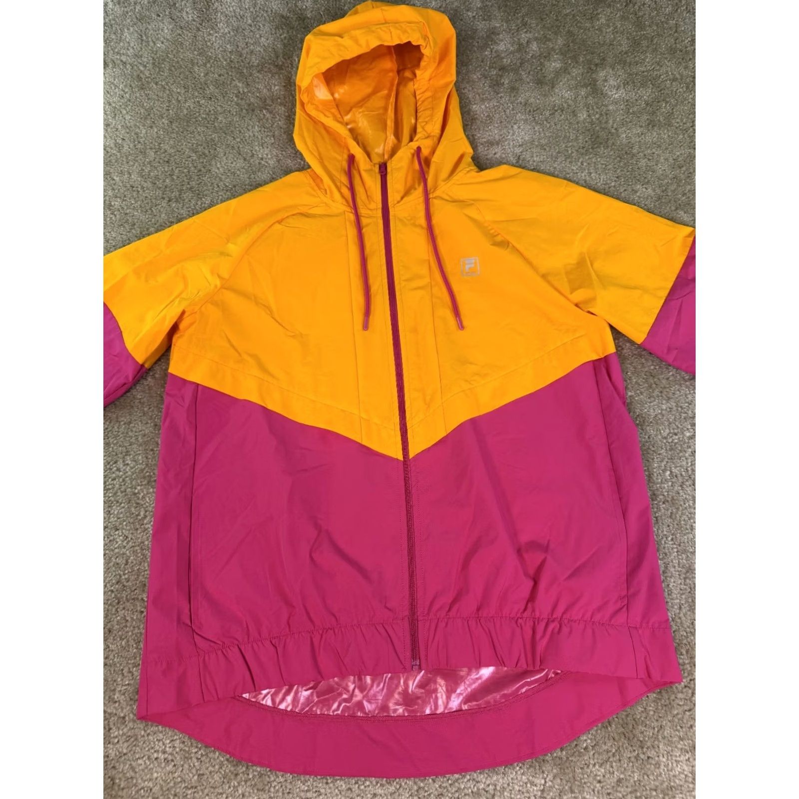 Fila VINTAGE FILA Sport Jacket Windbreaker Hooded Full Zip Large Orange Pink Women's M Size L / US 10 / IT 46 - 2 Thumbnail