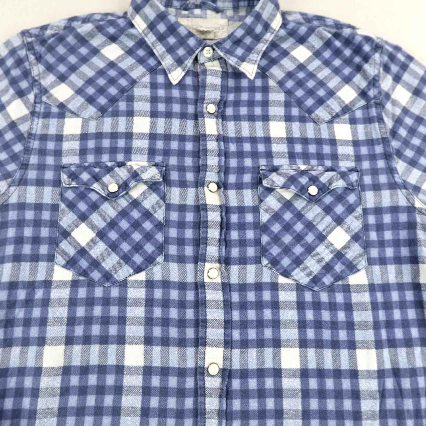 Ralph Lauren Ralph Lauren Denim & Supply Shirt Men Medium Blue & White Plaid Flannel Western Pearl Snap Mens Size US M / EU 48-50 / 2 - 3 Thumbnail