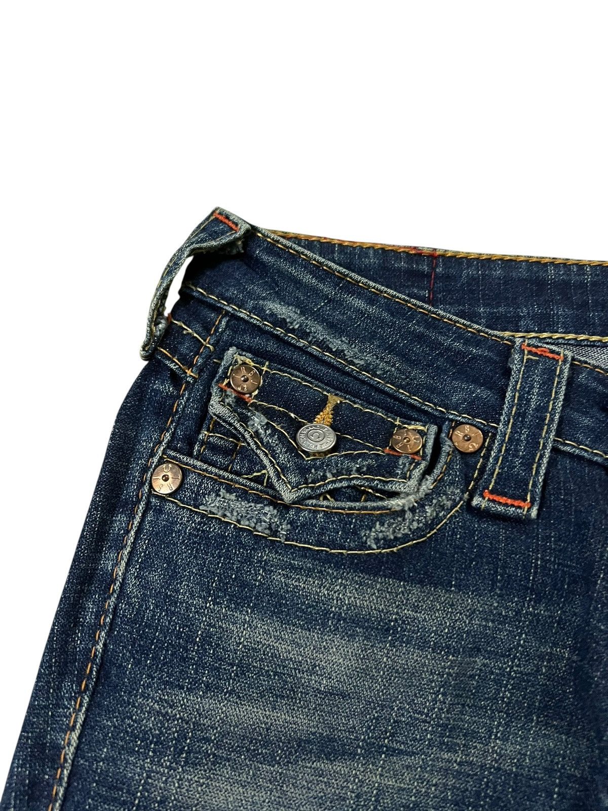 True Religion Flare Jean True Religion Twist Leg Distress Jean Size 27" / US 4 / IT 40 - 7 Thumbnail