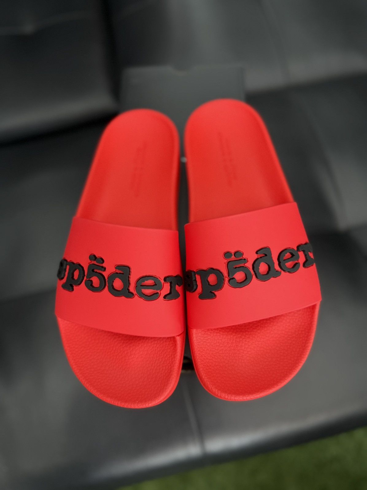 Sp5der Sp5der Red Slip On Rubber Slides Size (7) Brand New Size US 7 / EU 40 - 2 Thumbnail