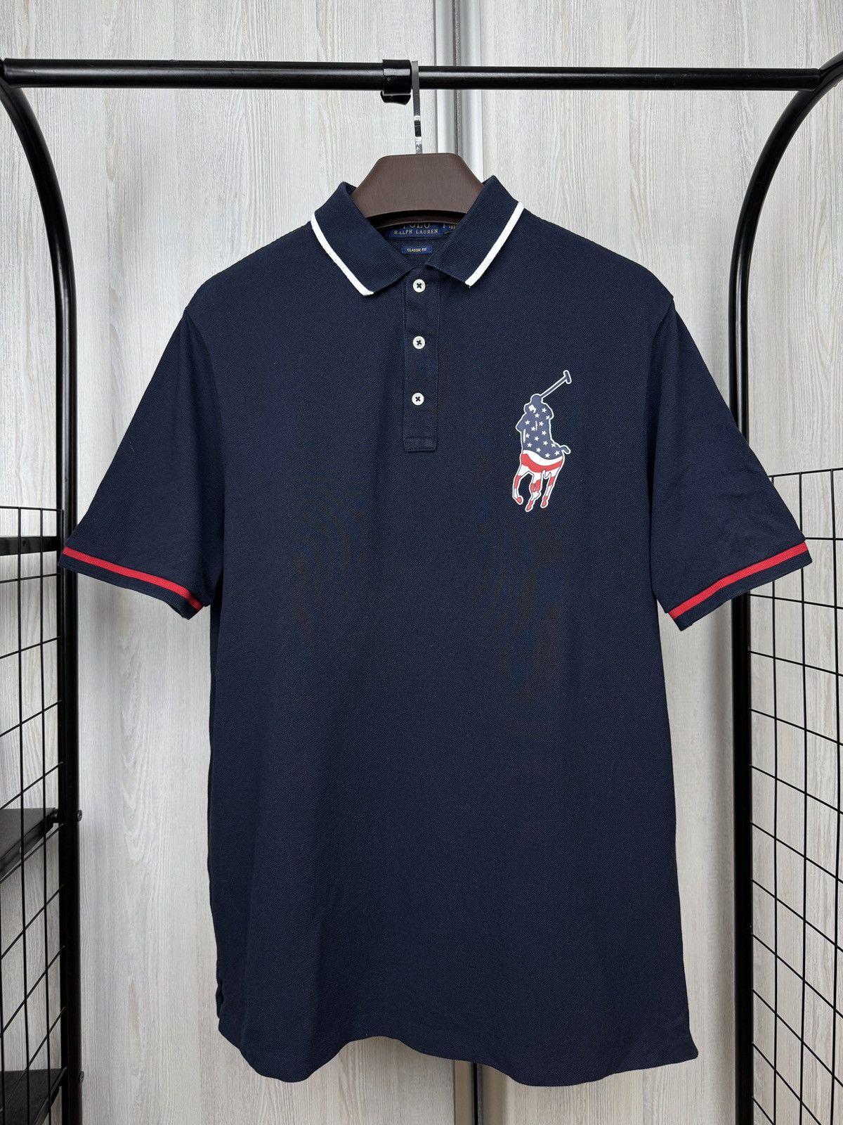 Polo Ralph Lauren Polo Ralph Lauren Navy Classic Fit Big Patriotic Pony Shirt Size US L / EU 52-54 / 3 - 2 Thumbnail