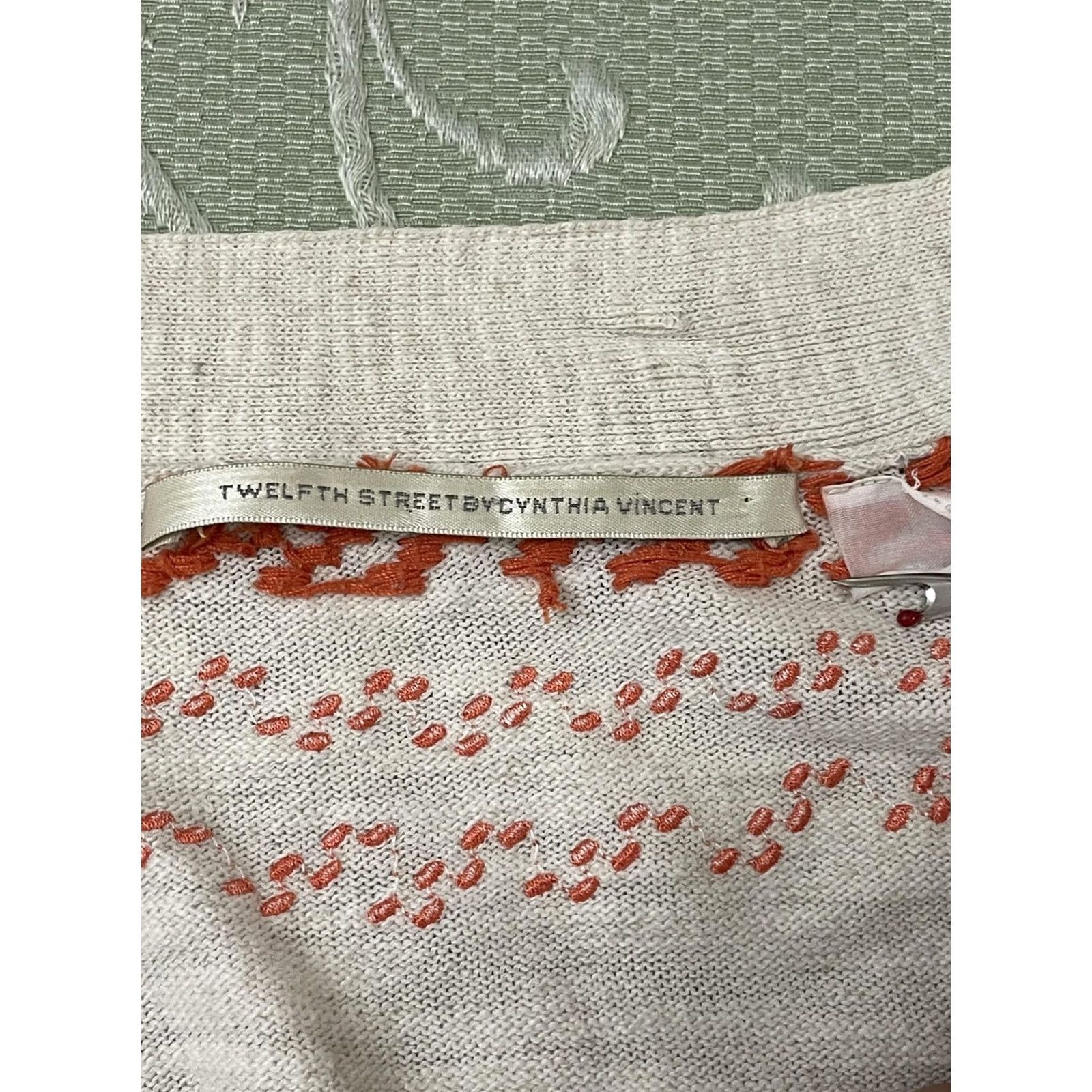Vintage Twelfth Street By Cynthia Vincent Sweater Womens S White Embroidered Cardigan Size S / US 4 / IT 40 - 3 Thumbnail