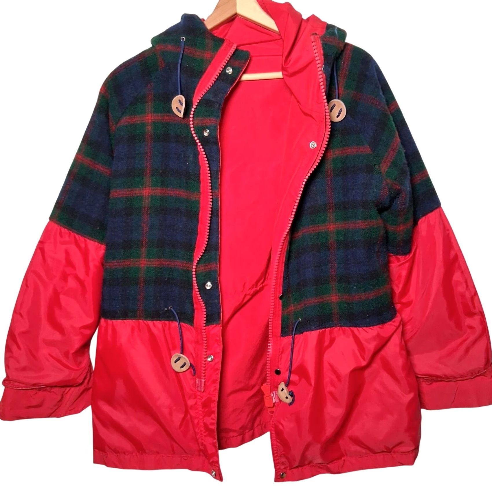 Vintage VINTAGE Woolrich Woman Work Coat L Red Hooded Wool Blend Lined Utility Jacket Workwear Barn Chore Coat Women Mens? Size L / US 10 / IT 46 - 3 Thumbnail