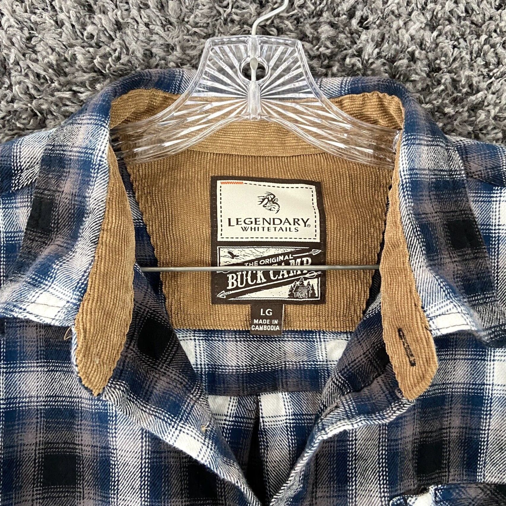 Vintage Legendary Whitetails Mens Plaid Long Sleeve Flannel Shirt Blue White Large Size US L / EU 52-54 / 3 - 6 Thumbnail