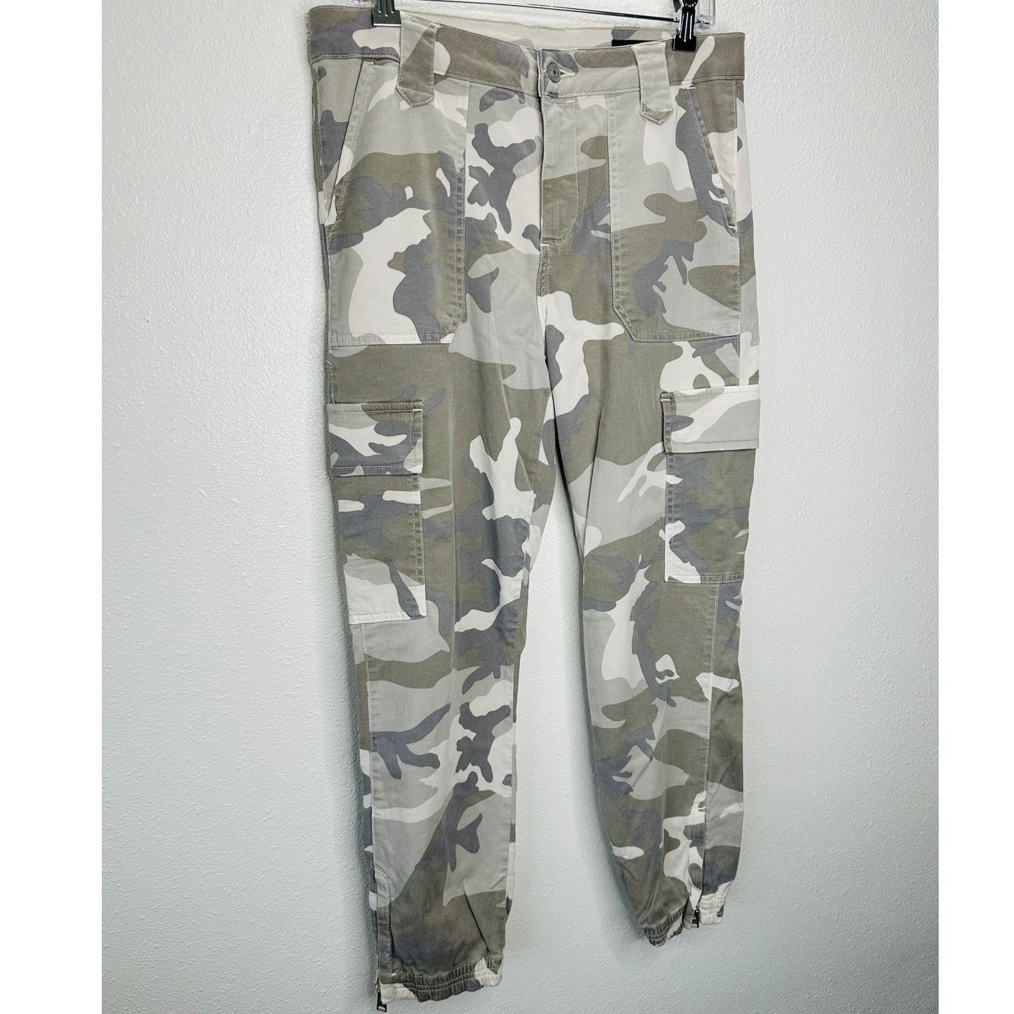 Allsaints Allsaints Tan & Green Camo Nola Cargo Zip Ankle Trouser 29 Size 29" - 4 Thumbnail