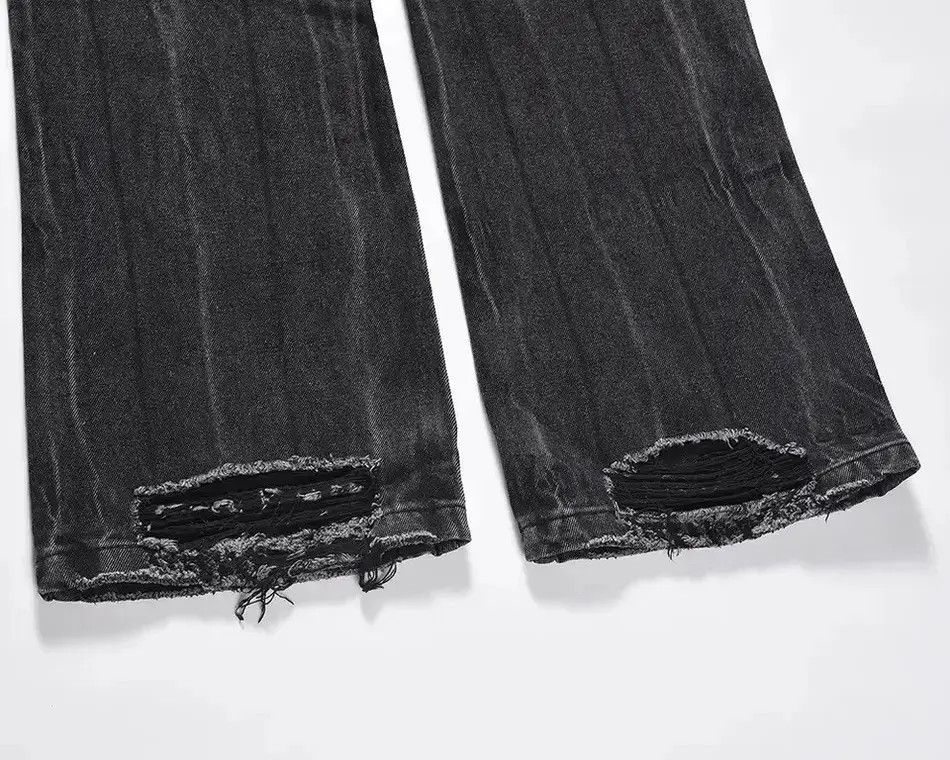Japanese Brand Buggy jeans flared with holes frayed loose pants style Y2K Size US 30 / EU 46 - 6 Thumbnail