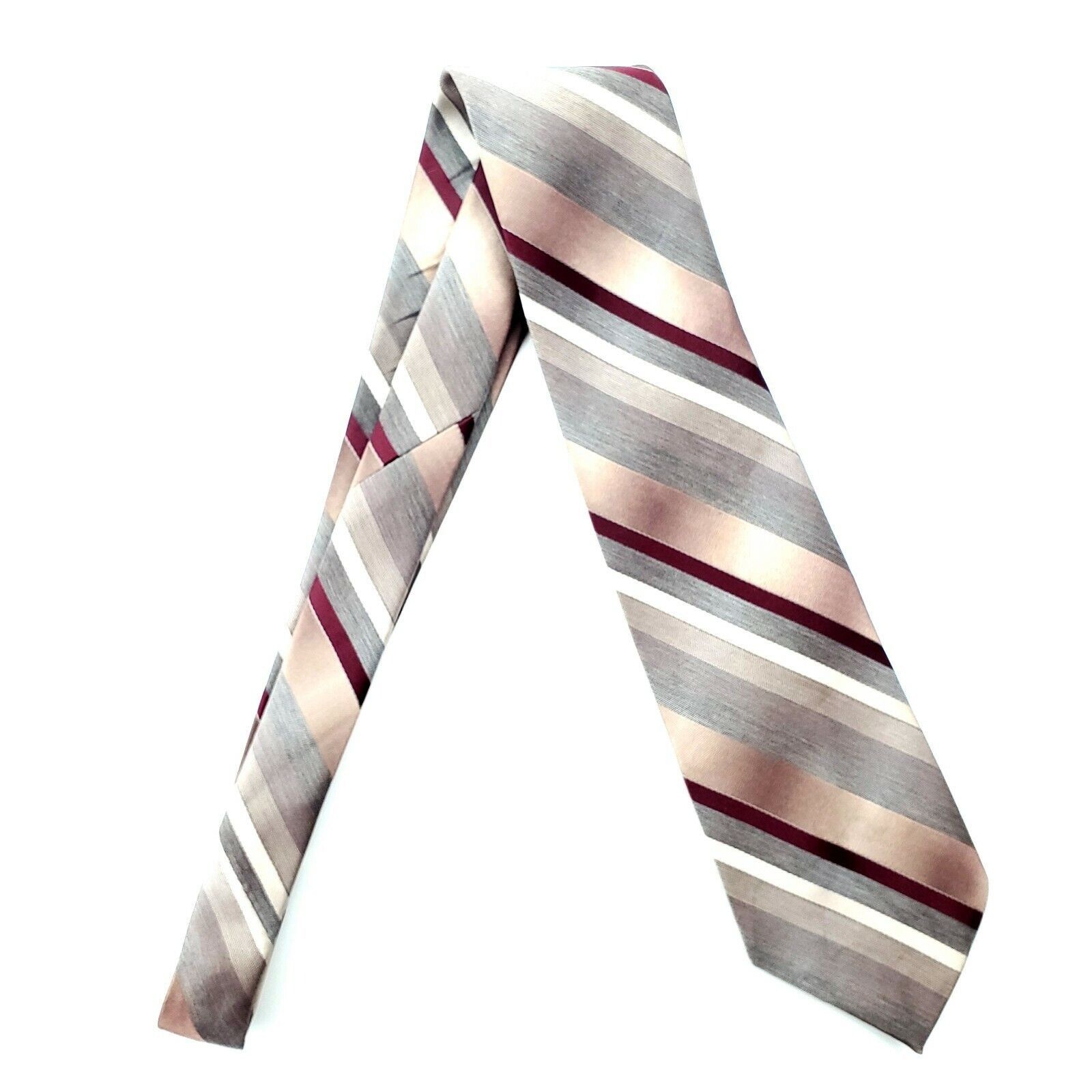 Other Wembley WemSilk Brown Striped Polyester Tie Classic Size ONE SIZE - 7 Thumbnail