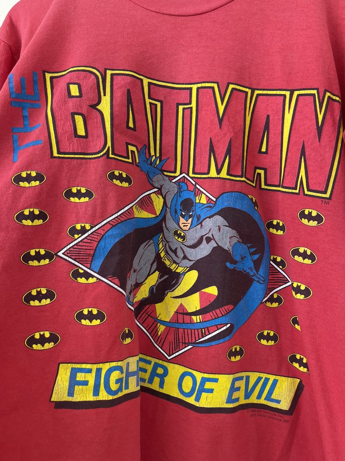 DC Comics × Vintage 1988 Vintage Batman Fighter of Evil T Shirt Size US L / EU 52-54 / 3 - 3 Thumbnail