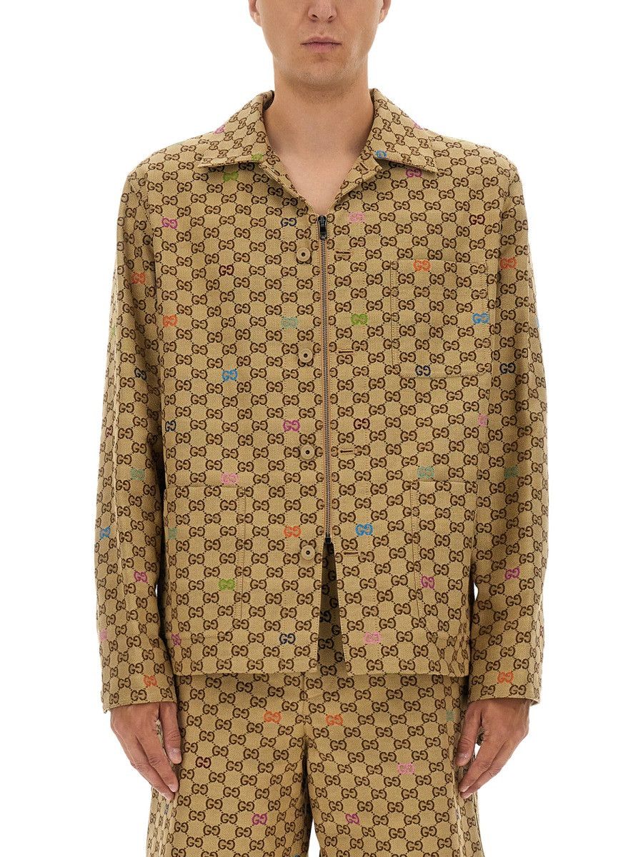 Gucci GUCCI FABRIC JACKET GG - BEIGE (IT 50) Size US L / EU 52-54 / 3 - 1 Thumbnail
