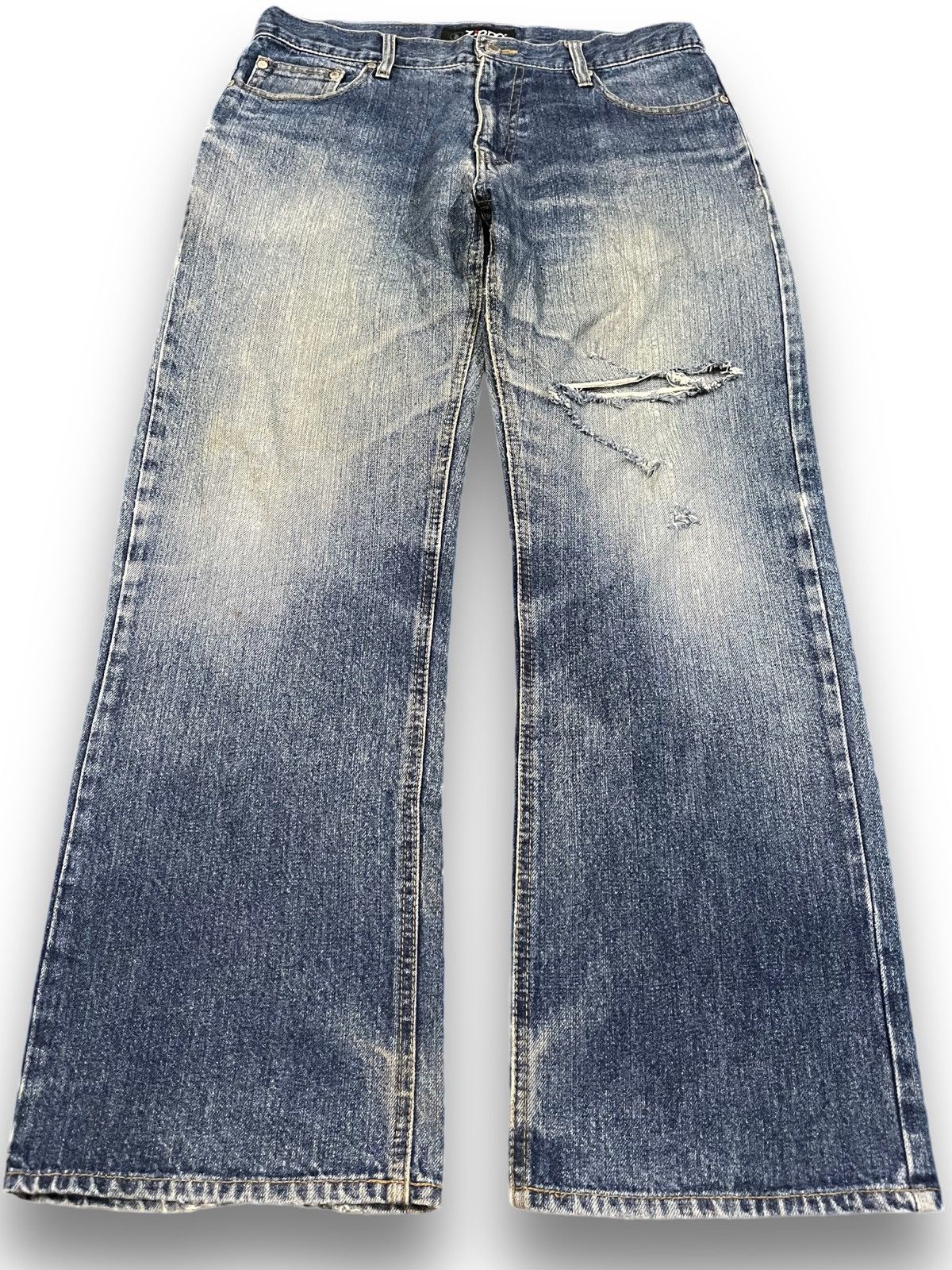 Zippo Vintage Zippo Baggy Distressed Denim Size US 33 - 1 Thumbnail