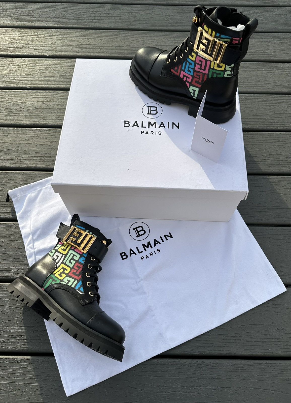 Balmain Balmain Paris Ranger Ankle Boot Charlie Army Womens (Size 9) Size US 9 / IT 39 - 1 Thumbnail